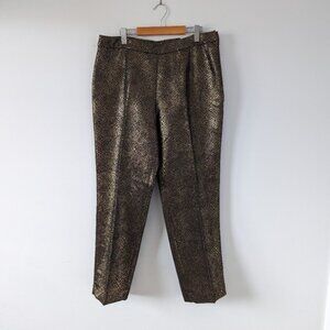 Anne Klein Metallic Snake Print Straight Leg Pants - Size 12